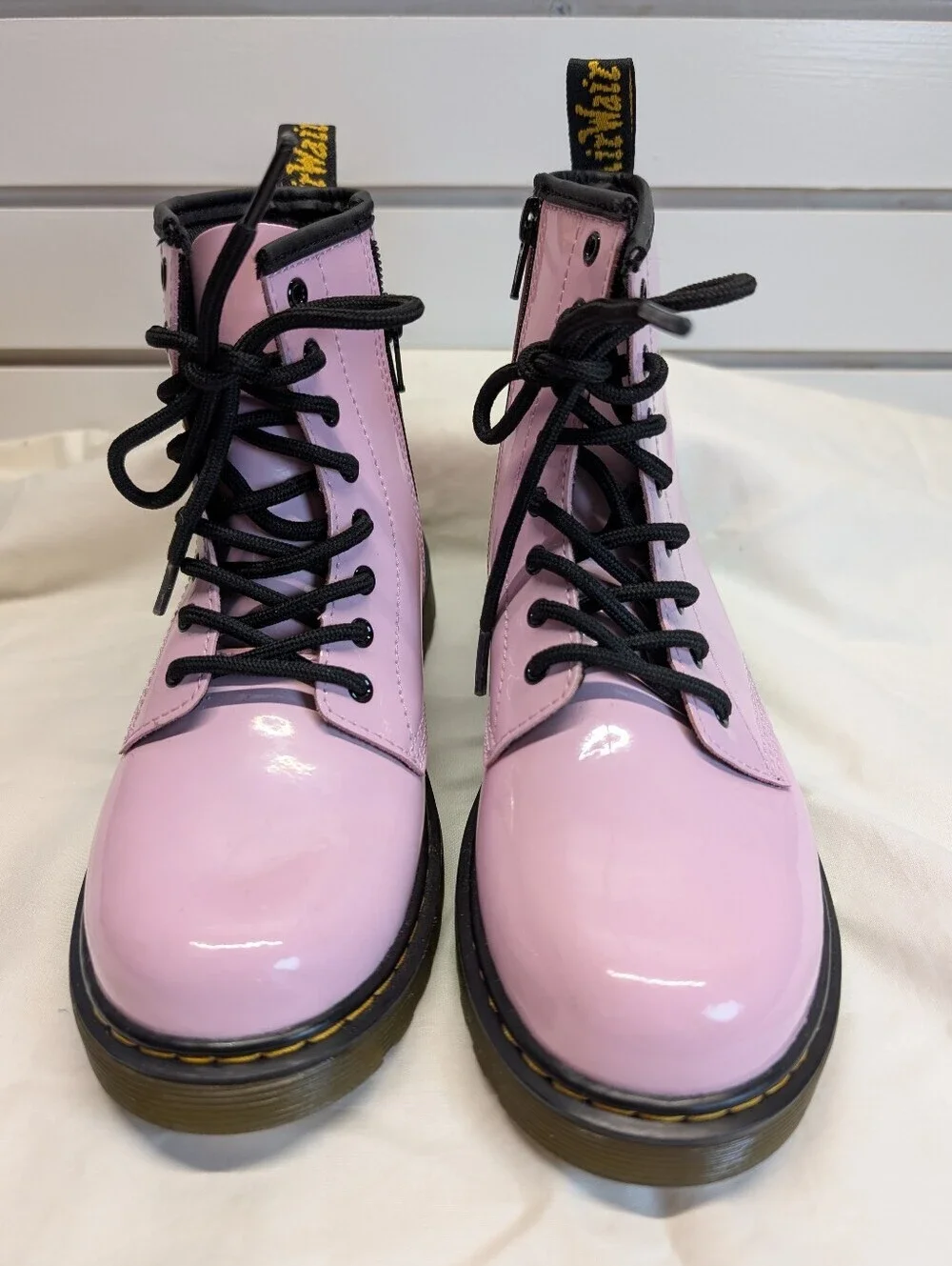 Dr. Martens 1460 8-Eye Patent Boot - Little Kid - Pale Pink Size 3 NWOB